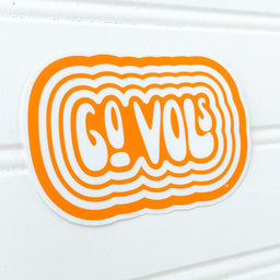 Orange and White Groovy Go Vols Decal|Autumn Floral Tennessee Tristar Decal|Go Vols Spotlight Decal in Orange White and Grey|Tennessee Football Helmet Decal|Rock N Roll Lightning Strike Vols Decal