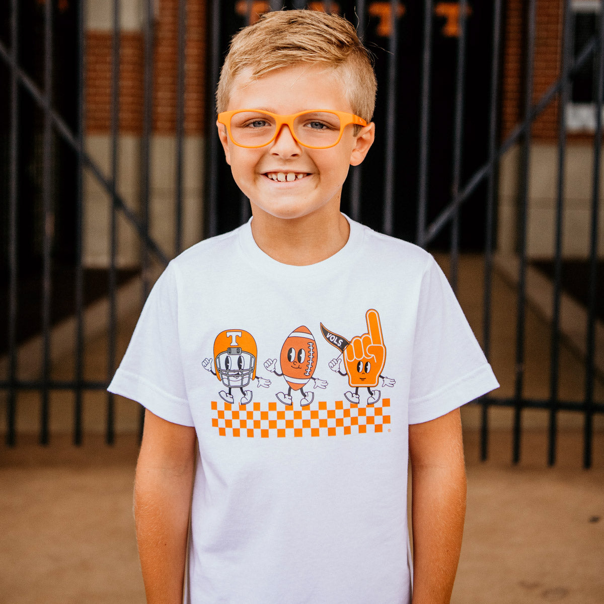 Kids Tennessee Football Cartoon T-Shirt|Kids Cartoon Vols Football T-Shirt