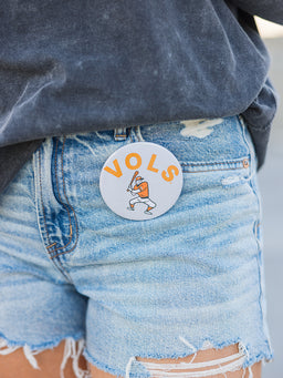 3" Vols Baseball Player Button