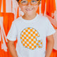 Orange and White Checkerboard Helmet T-Shirt, Youth