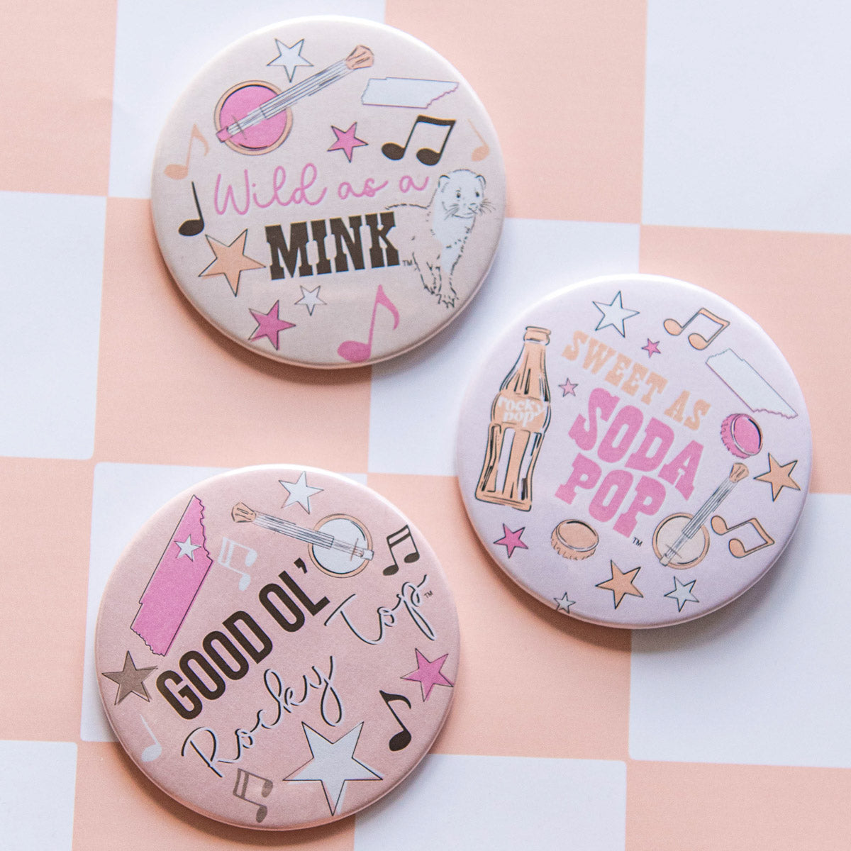 Rocky Top 3" Buttons||||||||||||