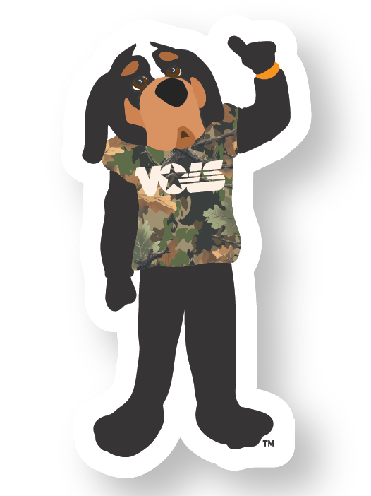 Camo Smokey Mascot Sticker