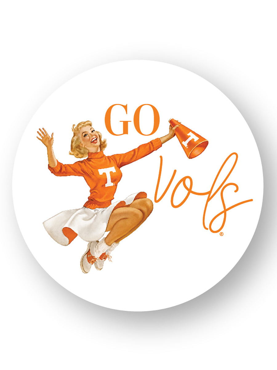 Retro Cheerleader "Go Vols" Sticker