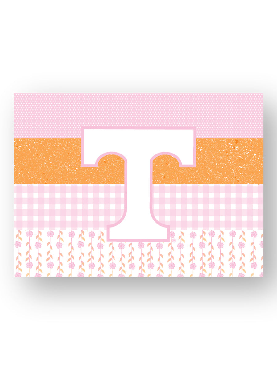 Pink Quilt Stripe Power T Sticker