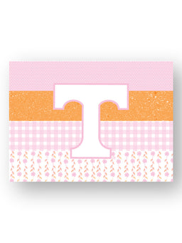 Pink Quilt Stripe Power T Sticker
