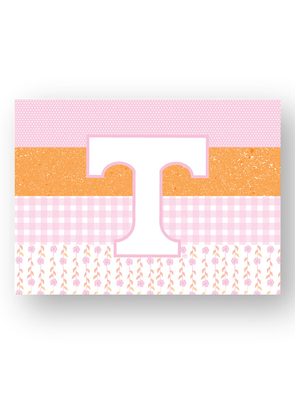 Pink Quilt Stripe Power T Sticker