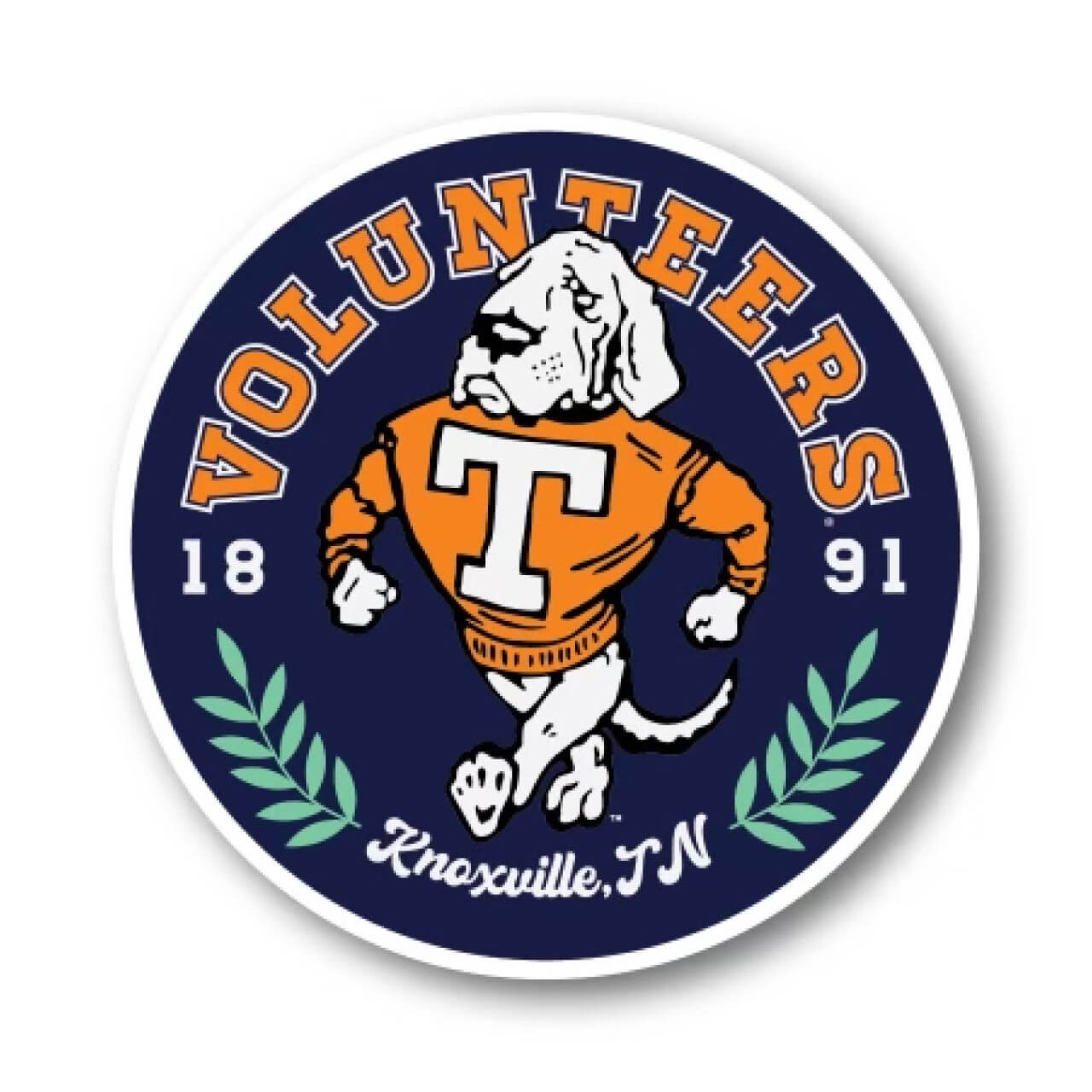 Smokey Volunteers Mascot Decal|Tennessee Checkerboard Smiley Decal|University of Tennessee Rock Decal