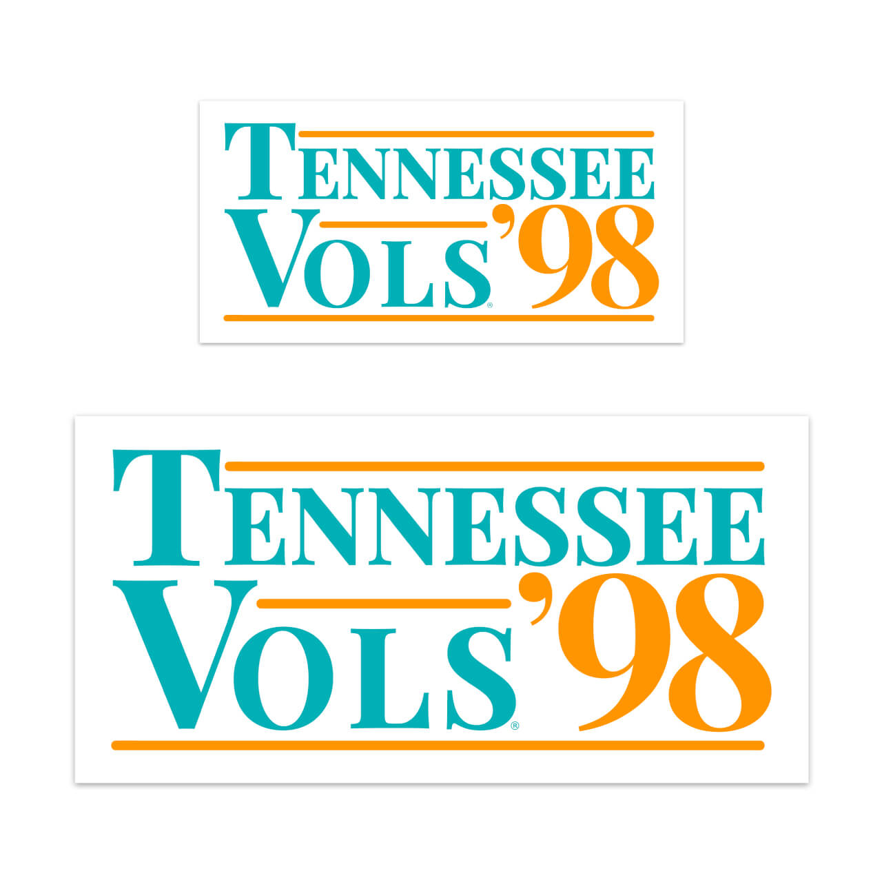 Tennessee Vols 1998 Throwback Decal|Throwback Tennessee Vols 1998 Vinyl Sticker Decal