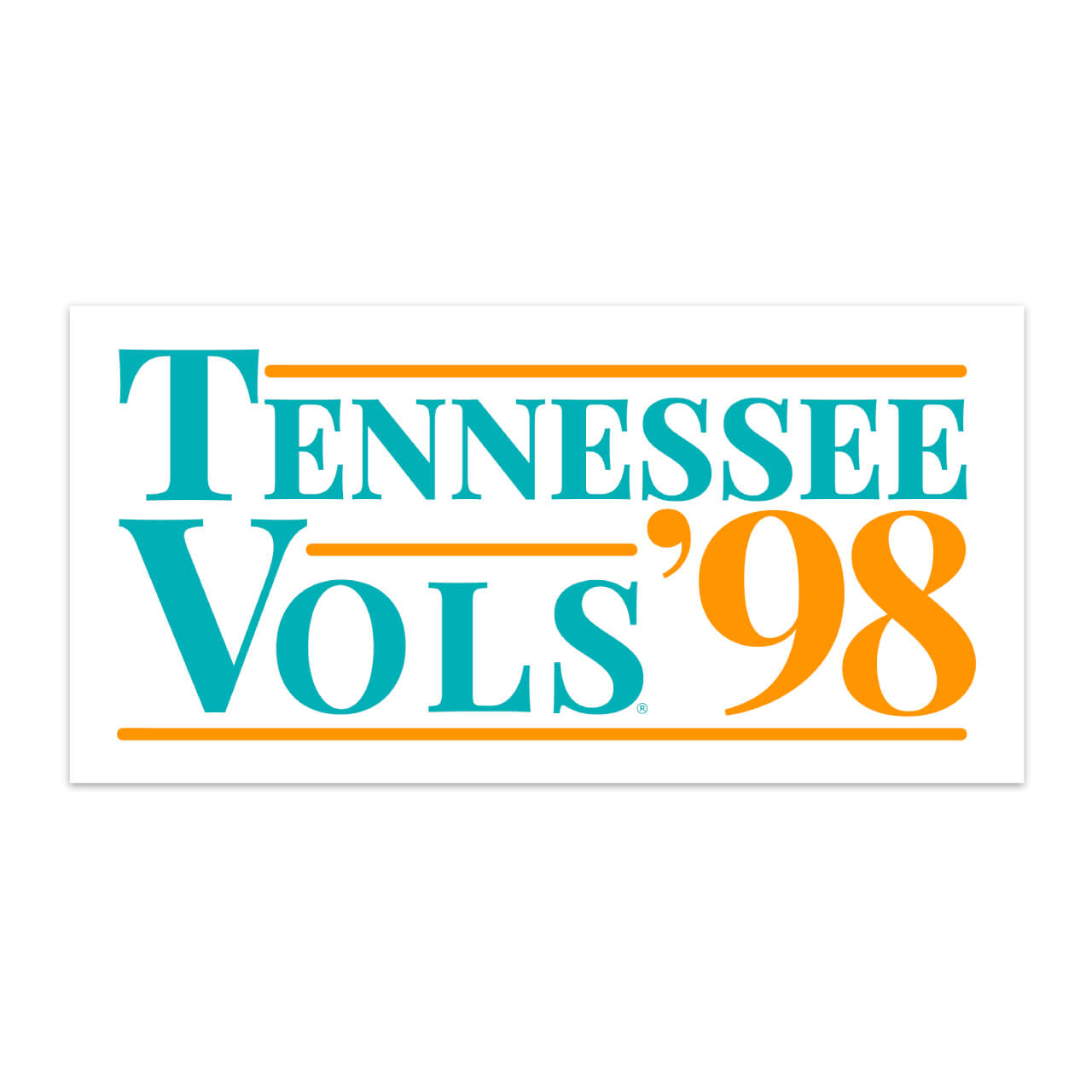 Tennessee Vols Bumper Sticker|Tennessee Vols 1998 Throwback Decal