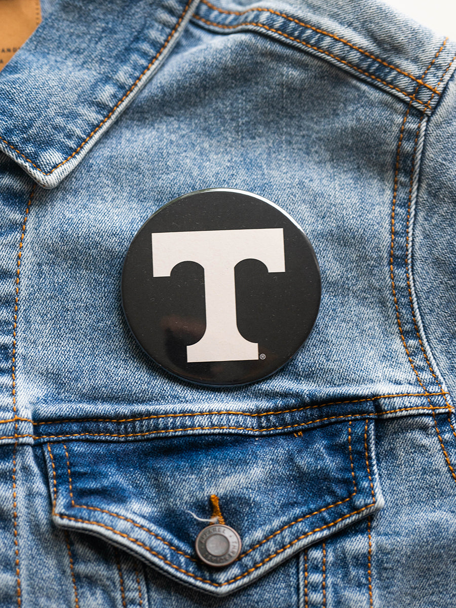 3" Cream and Black "Power T" Button (2 Colors)