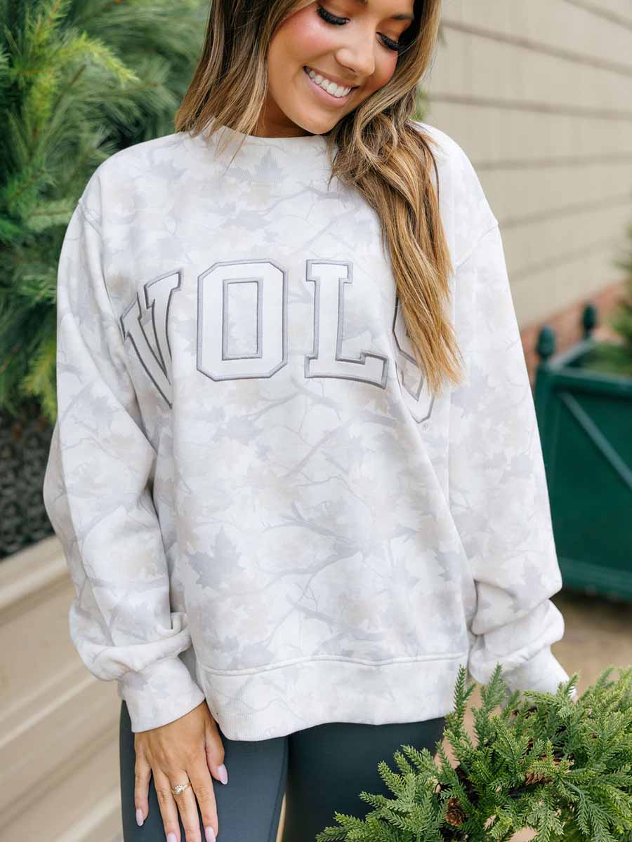 Cream Camo Tennessee "VOLS" Mock-Neck Sweatshirt