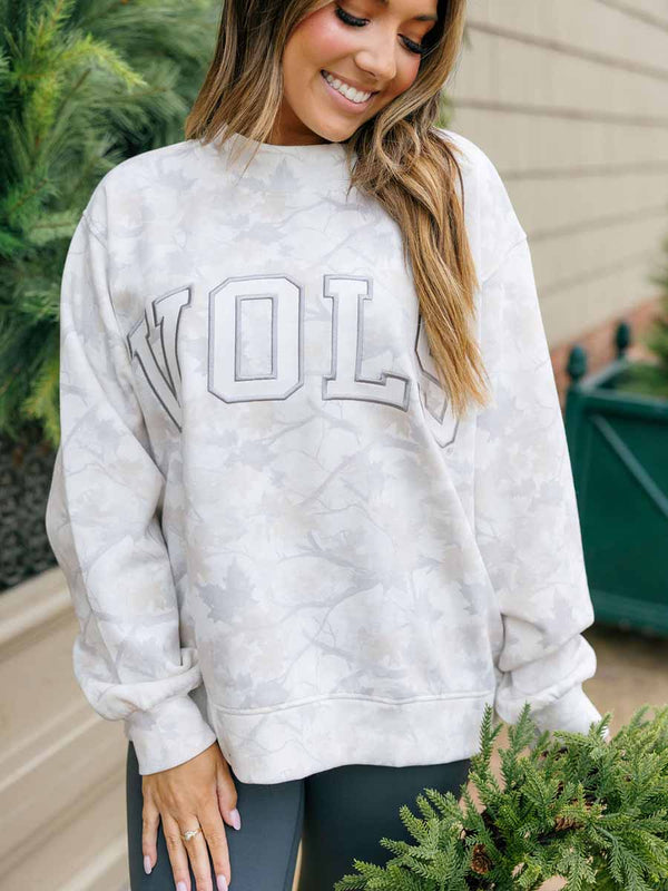 Cream Camo Tennessee "VOLS" Mock-Neck Sweatshirt