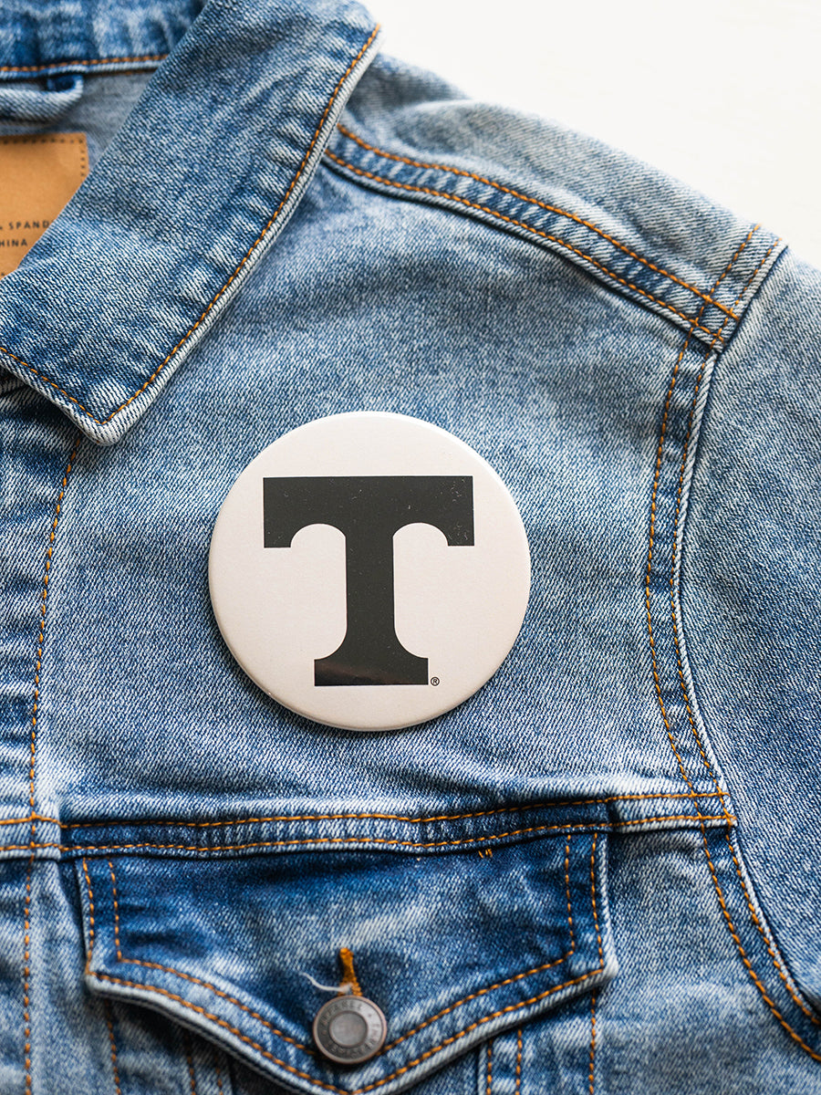 3" Cream and Black "Power T" Button (2 Colors)