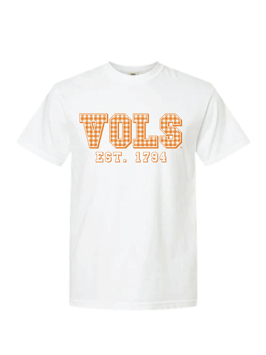 Gingham "Vols" Short-Sleeve T-Shirt