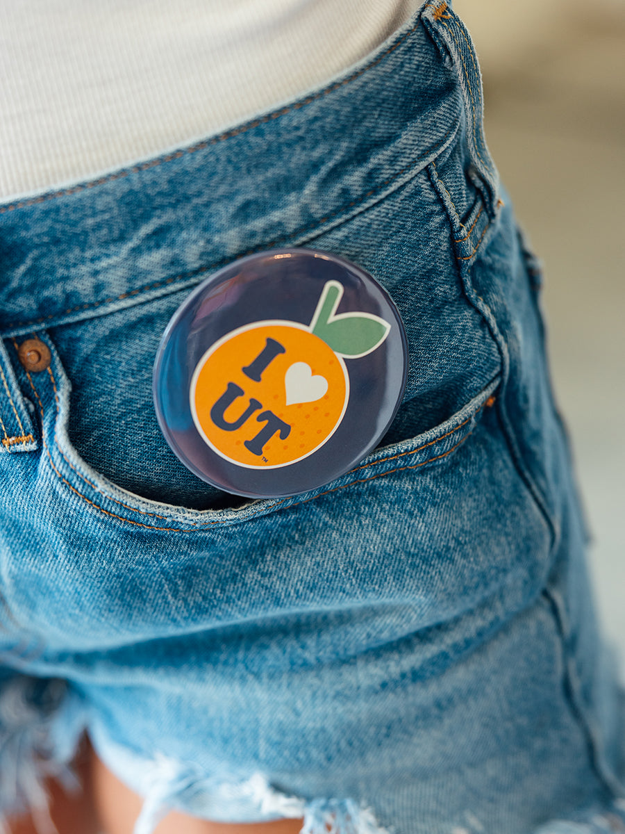 3" I Love UT Orange Button