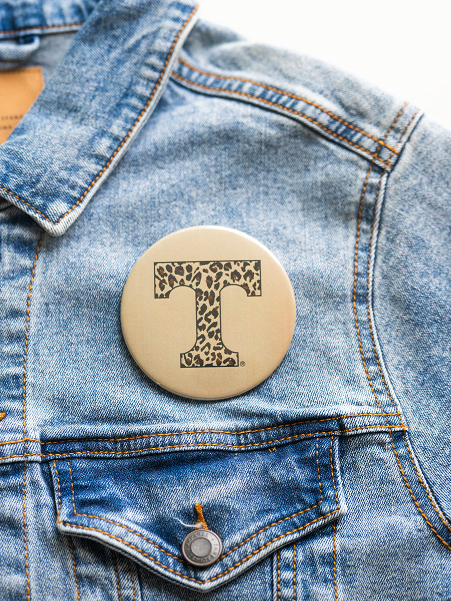 3" Leopard "Power T" Button