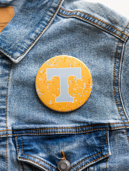 3" Floral Background "Power T" Button (3 Colors)