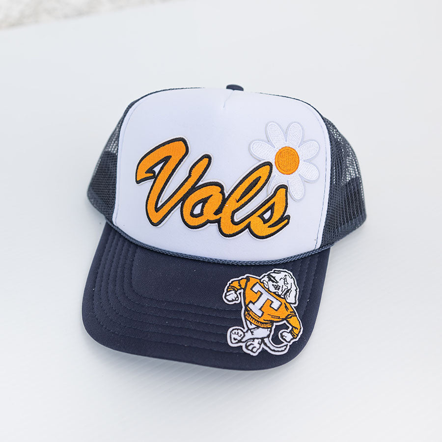 Navy & White "Vols" Multi-Patch Hat