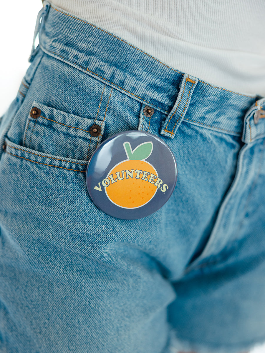 3" "VOLUNTEERS" Arch and Orange Button