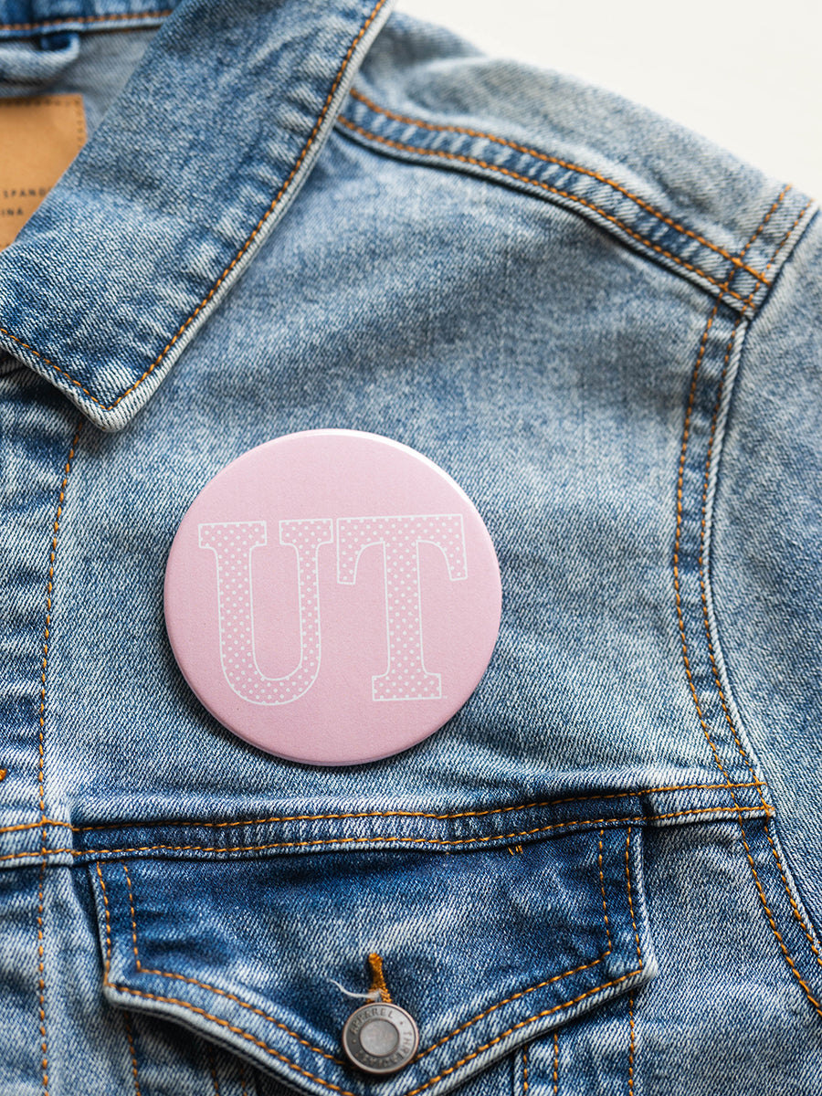 3" Polka Dot "UT" Button (2 Colors)