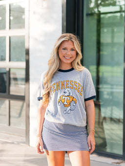 Tennessee Smokey Strut Ringer Tee, Grey
