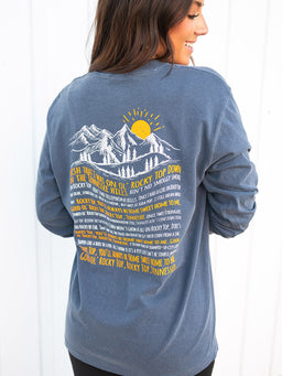 Rocky Top Lyrics Long-Sleeve T-Shirt, Denim Blue
