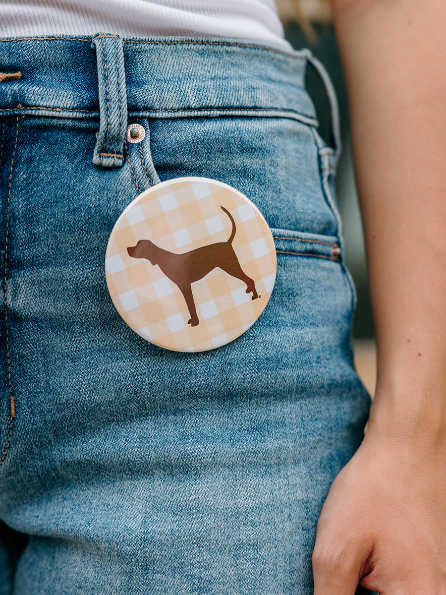 3" Smokey Silhouette Gingham Button