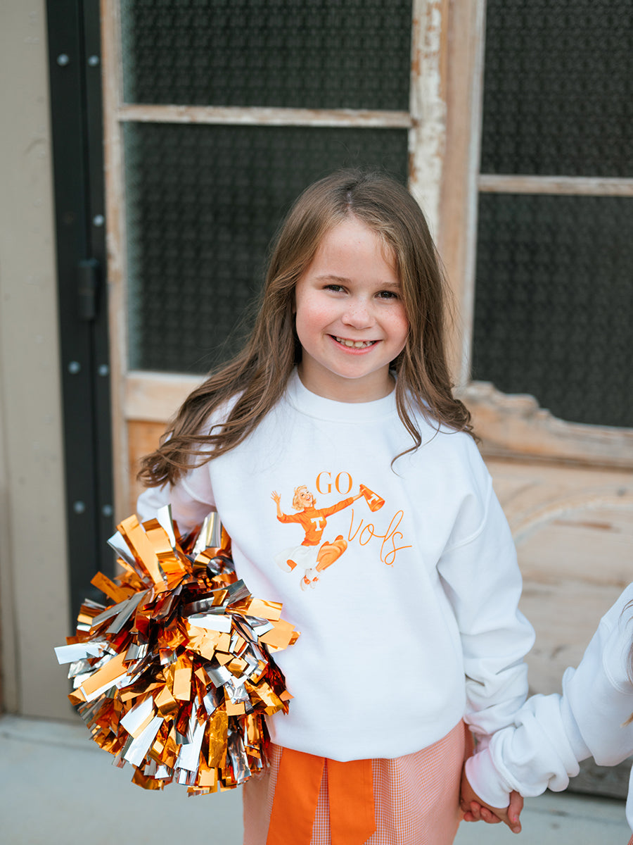 Go Vols Retro Cheerleader Crew Sweatshirt, Toddler & Youth