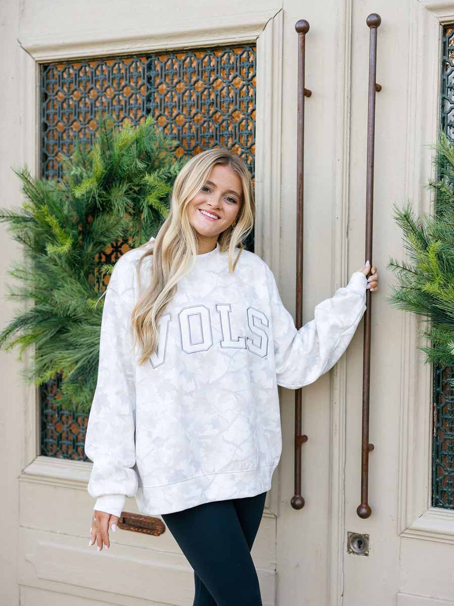 Cream Camo Tennessee "VOLS" Mock-Neck Sweatshirt