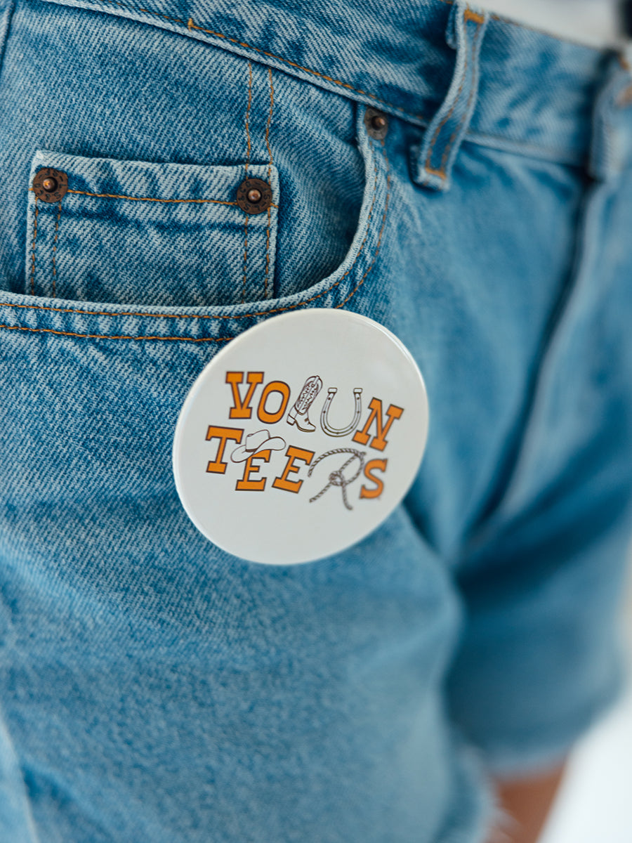 3" Western Style Volunteers Button