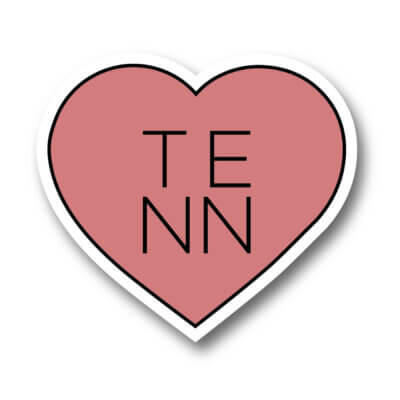 Pink Heart Tennessee Sticker Decal