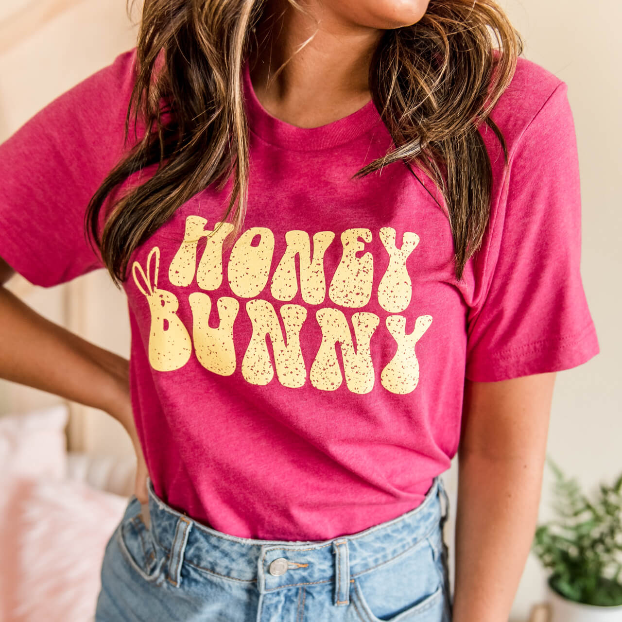 Hunny Bunny Spring Kids Crewneck Tee Shirt or Onesie Funny Toddler Shirt Honey Bunny Kids Easter Shirt