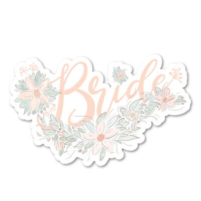 Cute Floral Bride Decal Gift