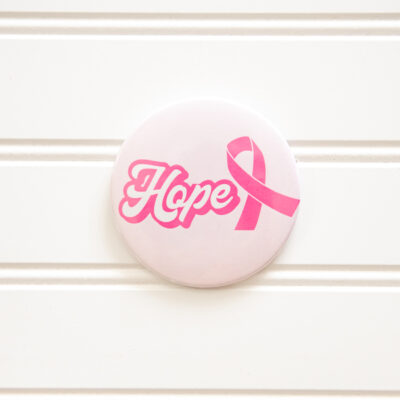 Pink Ribbon Button Gives HOPE