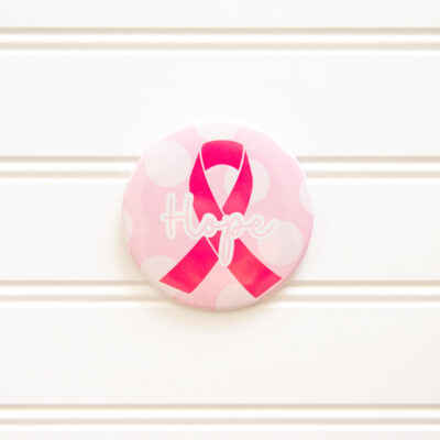 Pink Breast Cancer Awareness Button