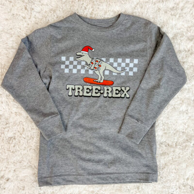 Kids Christmas T-Rex T-Shirt