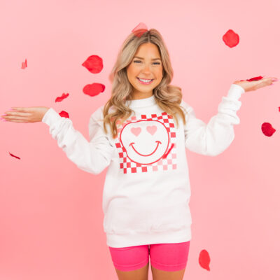 Smiley Face Valentines Sweatshirt