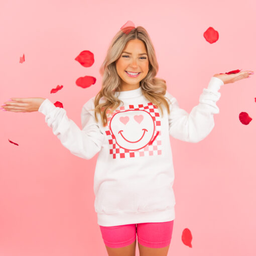 Smiley Face Valentines Sweatshirt