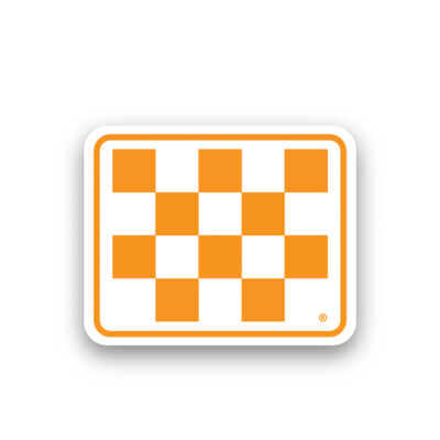 Orange White Checkerboard Decal