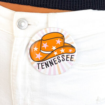 Cowboy Hat Tennessee Vols Button
